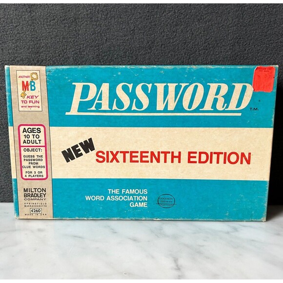 Vintage Password Game 1962 Milton Bradley New 16th Edition-Complete Great Shape - Picture 1 of 10
